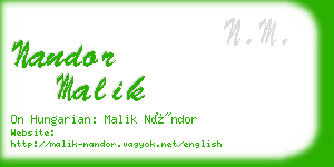 nandor malik business card